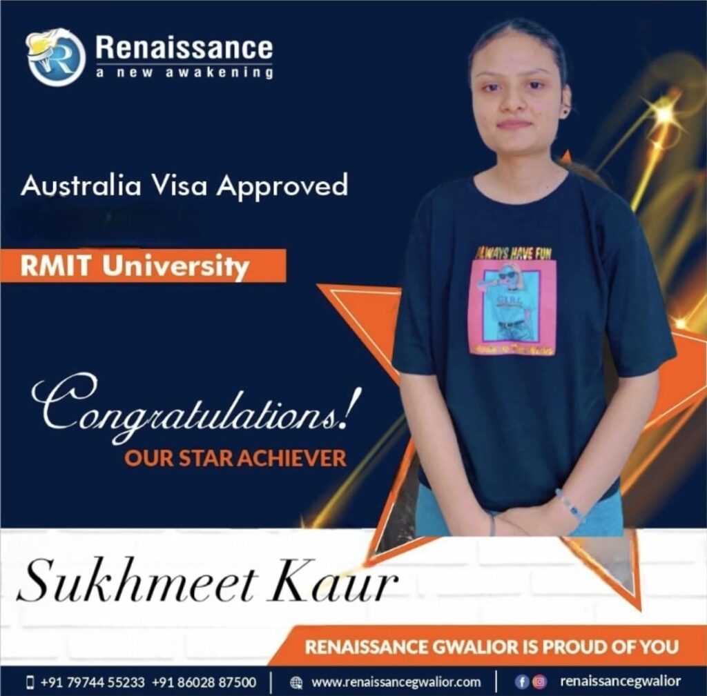 Australia Student Visa Approved – RMIT University | Sukhmeet Kaur
