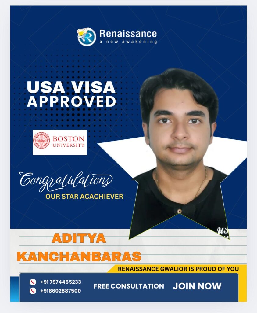 USA Visa Approved – Another Success by Renaissance Gwalior