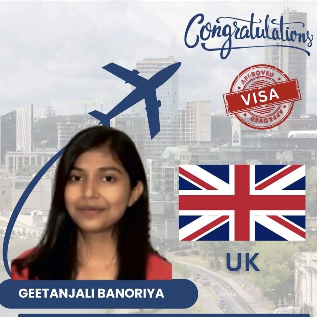 Congratulations Geetanjali Banoriya – Successfully Approved UK Student Visa | Renaissance Educare