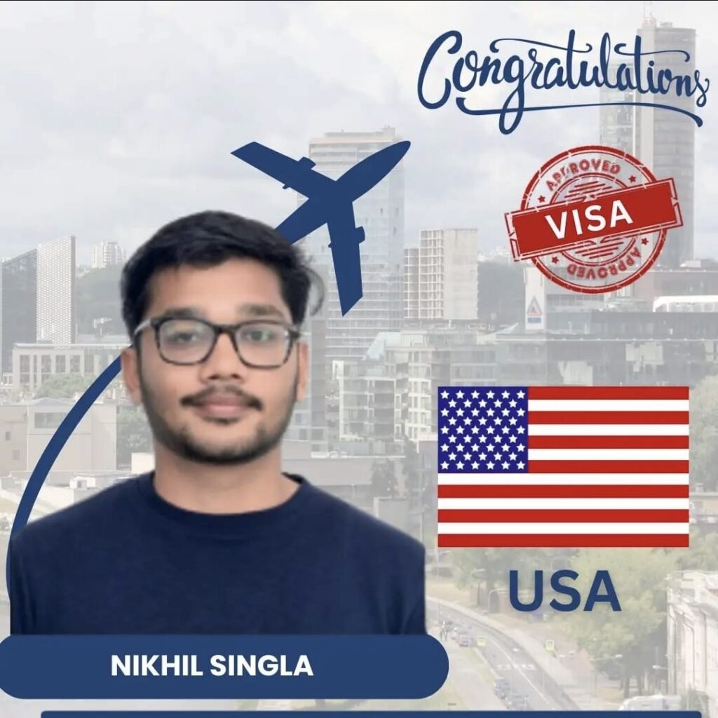 Congratulations Nikhil Singla – Successfully Approved USA Student Visa | Renaissance Educare